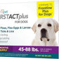 FirstAct Plus Flea Treatment for Dogs, Large Dogs 45-88 lbs, 6 Doses, Same Active Ingredients as Frontline Plus Flea and Tick Prevention for Dogs