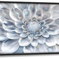 Abstract Flower Large Wall Art White Silver Floral Pictures Wall Decor Neutral Canvas Print Painting Artwork for Bathroom Living Room Bedroom 60L" x 30W"