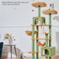 Taoqimiao Cat Tree, 71-Inch Cat Tree Cat Tower for Indoor Cats, Plush Multi-Level Cat Condo with 10 Scratching Posts, 2 Perches,Basket, 2 Caves,Hammock, 2 Pompoms,MS020T Cactus