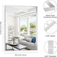 Silver Bathroom Mirror, 36x48 Inch Rectangular Deep Frame Mirror, Large Wall Mounted Bathroom Vanity Mirror Over Sink for Bedroom,Restroom, Living Room, Hangs Vertically or Horizontally