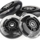 8pcs Inline Skate Wheels Led Light-Up Wheels 64/70/72/76/80mm w/Bushings 85-88A for Kids and Youth Beginners Children's Inline Skates Indoor/Outdoor Use (Black, 76mm)