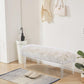 46 Inch White Bedroom Bench, Benches for Bedroom White Faux Fur Upholstered Bed end Bench, Tufting Ottoman Bench Indoor Bench with Acrylic Legs for Living Room Bedroom Entryway