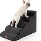 Extra Wide Dog Stairs 19.7" Width, Large Pet Step for Small Medium Dog, Puppy or Cat, Ramp for High Bed or Car, High Density Foam Ladder, Stable, 5 Step, 19.7x33x22.4 inch, Black