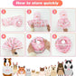 Rypet Guinea Pig Tunnel 3 Way Collapsible Small Pet Tunnels and Tubes with Interactive Ball for Baby Rabbit Ferret Hamster Chinchilla Hedgehog Hiding and Resting-Pink