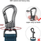 TwoEar 5FT 1IN Strong Blue Dog Leash with 2 Padded Handles, Traffic Handle Extra Control, Comfortable Soft Dual Handle, Auto Lock Hook, Reflective Walking Lead for Small Medium and Large Dogs