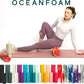 Oceanfoam Tidal Roller - Red, Gold & Natural Marbled - Muscle Massage Foam Roller for Back Pain & Stretching - Firm and Ergonomic Wide Wave Textured - Yoga, Athletics, & Wellness - Full Size, 20" x 5"