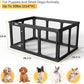Acrylic Clear Dog Play Pen Indoor, Plastic Puppy Playpen with Door, Clear PlayPen for Dog Cat Rabbit Ferret, Easy Assemble Pen, Preferable Small Cage, 23.6" H, 10PCS, Black