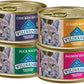 Blue Buffalo Wilderness High Protein Grain Free, Natural Adult Pate Wet Cat Food Variety Pack, Chicken, Salmon, Duck, and Turkey, 3-oz Can, 24 Count