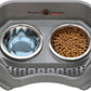 Neater Feeder Deluxe Mess Proof Cat Bowls Elevated for All Breeds – Made in USA – No Spill Raised Bowls for Indoor Cats – Stainless Steel Food and Water Bowl Set, Pet Dish Feeding Station, Grey