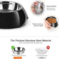 Stainless Steel Dog Bowls Set – Dual Non-Slip Pet Dishes with 2 Small (1 Cup*2) Bowls & Durable Resin Stand – Food & Water Feeder for Puppies, Cats, and Medium Dogs – Black