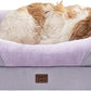 EHEYCIGA Memory Foam Dog Bed for Large Sized, Orthopedic Dog Sofa with Sides and Waterproof Liner, Washable Bolster Pet Couch with Removable Cover, 36x27x7 Inch, Purple