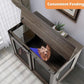 LINLUX 47 Inch XL Dog Crate Furniture, Wooden Heavy Duty Dog Kennel Indoor, Decorative Dog Cage Table for Extra Large Dogs, with Sliding Doors, Wheels and Flip-top Plate