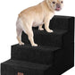 EHEYCIGA Dog Stairs for Bed 18" H, 4-Step Dog Steps for High Bed, Pet Steps for Small Dogs and Cats, Non-Slip Balanced Pet Ramp Indoor, Black