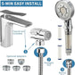 Klleyna Filter Dog Shower-Attachment for Bathtub-Faucet - ON/OFF Shower Head Attaches to Tub Spout, Pet Wash Hose Sink Sprayer (5 Adapters), Bathroom Kitchen Tap Extension for Hair Washing & Baby Bath