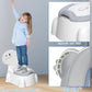 Potty Seat Baby Training Chair Boys Girls Toddler Dinosaur Comfortable children 1-5 years old Baby toilet Animal seat with lid back potty trainer (Grey)
