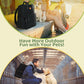Dog Travel Bag, 25L Airline Approved Dog Travel Backpack for Pet Travel Accessories with 2 Food Storage Containers, 2 Foldable Bowls for Short Trips, Black