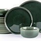 GBHOME Ceramic Dinnerware Sets for 6, 18 Pieces Stoneware Plates and Bowls Sets, Reactive Glaze Dishes -Scratch Resistant, Dishwasher&Microwave Safe, Earth Green