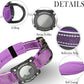 Upgraded AirTag Dog Collar, IP68 Waterproof Dog Collar with Apple Air Tag Holder, Reflective Adjustable Heavy Duty Dog Collars with Soft Padded for Small, Medium and Large Dogs,Purple, M