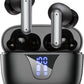 ZIUTY Wireless Earbuds Bluetooth Headphones, 50H Playtime Ear Buds with Mic, LED Digital Display Charging Case, IPX7 Waterproof, Deep Bass Stereo, in-Ear Earphone for iPhone Andriod Phone