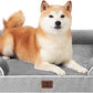 EHEYCIGA Orthopedic Dog Beds for Large Dogs, Waterproof Memory Foam Large Pet Bed with Sides, Non-Slip Bottom and Egg-Crate Foam Dog Couch Bed with Washable Removable Cover, Grey