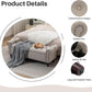 58.1'' Storage Bench Upholstered Linen End of Bedroom Bed Bench Ottoman with Tufted Cushioned Rolled Arm Large Storage Space for Reading Living Room Entryway, Light Brown