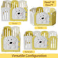 Foldable Dog Play Pen Indoors, Non-Slip Sturdy Puppy Playpen with Door, 25.5" H 10-Panel Adjustable Shape Dog Fence Pen for Small/Medium Dogs, Thickened, Easy to Store, White+Yellow