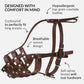 CollarDirect Dog Muzzle German Shepherd Dalmatian Doberman Setter Leather Basket Medium Large Breeds (Chestnut Brown, Medium)