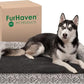 Furhaven Orthopedic Dog Bed for Large Dogs w/ Removable Bolsters & Washable Cover, For Dogs Up to 95 lbs - Plush & Southwest Kilim Woven Decor Sofa - Boulder Gray, Jumbo/XL