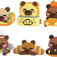 6 Set Cute Capybara Baking Bread Series Mini Building Toy Kawaii Animals Set Micro Adorable Pet Buildings Small Bricks Gifts Toys