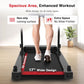 Redliro Treadmill for Seniors with Long Handrails - Recovery Machine for Walking 300 lbs Weight Capacity - Walking Treadmill Elderly with Desk & Cup Holder (Glossy Black)