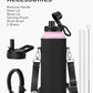 40oz Insulated Water Bottle,Stainless Steel Vacuum Water Bottle, BPA-Free & Leakproof -with Paracord Handle,Strap,Straw Spout Lids,Large Water Jug for Gym Sports