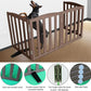 ZJSF Foldable Freestanding Indoor Dog Gate for House Wood Long Pet Gates Dog Fence for Stairs Puppy Gates for Hallways, Puppy Gate,Support Feet Included, Brown, 32 "Height-4 Panels