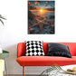 Beach Starfish Wall Decor Ocean Starfish Wall Art Sunset Scenery Coastal Theme Pictures Canvas Nature Seascape Painting Print Framed Artwork Decorations for Home Bathroom Living Room Bedroom Office 16"x20"