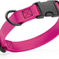 Dogline Biothane Waterproof Dog Collar with Quick Release Buckle Strong Coated Nylon Webbing with Odor- Proof for Easy Care Easy to Clean Fits Small Medium Large Dogs, Magenta Pink 3/4" W 12-19" L