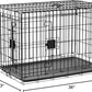 Amazon Basics Durable, Foldable Metal Wire Dog Crate with Tray, Double Door, 36 x 23 x 25 in, Black