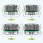 10 12 14 15 16FT Outdoor Trampolines for Kids and Adults, Pumpkin Trampoline with Curved Poles, Recreational Trampoline with Basketball Hoop and Safety Enclosure Net for Kids and Adults