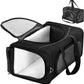 Petsfit Two-Way Placement Pet Carrier Airline Approved, Cat Carriers for Kittens, Puppies,Rabbit,Hamsters, Washable,Black