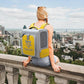 Expandable Pet Backpack, Cat Backpack with Breathable Mesh, Collapsible Soft Cat Travel Bag for Outdoor Hiking, Large Space Dog Backpack(Yellow)