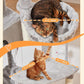 Taoqimiao 83In Heavy Duty Cat Tree, Suitable 20lb+ Large Cats, XXL-Cat Tower for Indoor Cats Large Adult, 2 Luxurious Cat Cando with 8 Scratching Posts,Oversized Metal Hammocks, Light Gray MS032W
