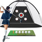 Golf Net,10x7FT with Golf Practice Mat,Hitting Aid Nets for Backyard Driving Chipping Training Swing with Target Outdoor or Indoor–Gifts for Men/Dad/Him