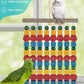 Large Parrot Toys, 17.7 inch Multicolored Natural Wooden Blocks Beads Rattan Balls, Bird Chew and Hanging Tearing Toys for Large Medium Birds Macaws African Grey Cockatoos Amazon Parrots
