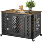 Dog Crate with Cushion, 38" Wood Heavy Duty Dog Crate Furniture with Flip Top & Wheels for High Anxiety Dogs, Escape Proof Pet Cage for Small/Medium Dogs
