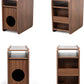 WERMO 12'' Narrow End Table for Living Room - Small Side Table with Shelf, Magazine Holder and Storage Doubling as Cat Hideaway for Couch, Chair and Bedside. Wood Night Stand for Bedroom (Walnut)