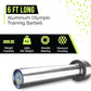 Olympic Training Barbell (6FT) (15 Pound Weight) (300 LBS Capacity), Home Gym Fitness Equipment, Strength Training Workout Bar, Weight bar for Squats, Deadlift, Weightlifting, Bench Press
