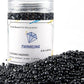 TWINKLING High Luster Round Fire Glass Stones, Marbles, Pebbles, Beads Gems for Fire Pit Vase Fillers Crafts Aquarium Garden Decoration, 3-6mm, 1-Pound Jar (Black)