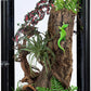 REPTI ZOO 16" x 16" x 30" Front Opening Chameleon Cage with 3-Sided Metal Mesh, 33 Gallon Screen Vertical Terrarium with Background Sticker, Tall Enclosure for Chameleon, Tree Frog, Arboreal Reptiles