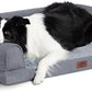 Hollypet Orthopedic Dog Bed for Large Dogs, Supportive Foam Pet Couch with Removable Washable Cover and Non-Slip Bottom, Waterproof Lining Dog Sofa Bed, Gray, L (36 * 26 * 8)