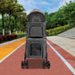 2 Tiers Pet Stroller,4 Wheel Dog Stroller Cat Strollers,3.07lbs Pet Gear Foldable Jogger Travel Cart,Grey Cat Carrying Cart with Storage Basket for Small Medium Pet (Grey)