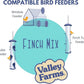 Valley Farms Wild Finch Mix (15 LB) Wild Bird Food for Outside Feeders, Wild Bird Seed with Millet and Chopped Sunflower Hearts for Birds, Finch Seed for Finch Feeders, Sunflower Kernels