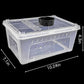 kathson 2PCS Reptile Feeding Box Portable Small Snake Terrarium Habitat Mini Pet Breeding Cage Hatching Container Transparent Gecko Houses for Small Frog Tarantula Spider Scorpion (White)